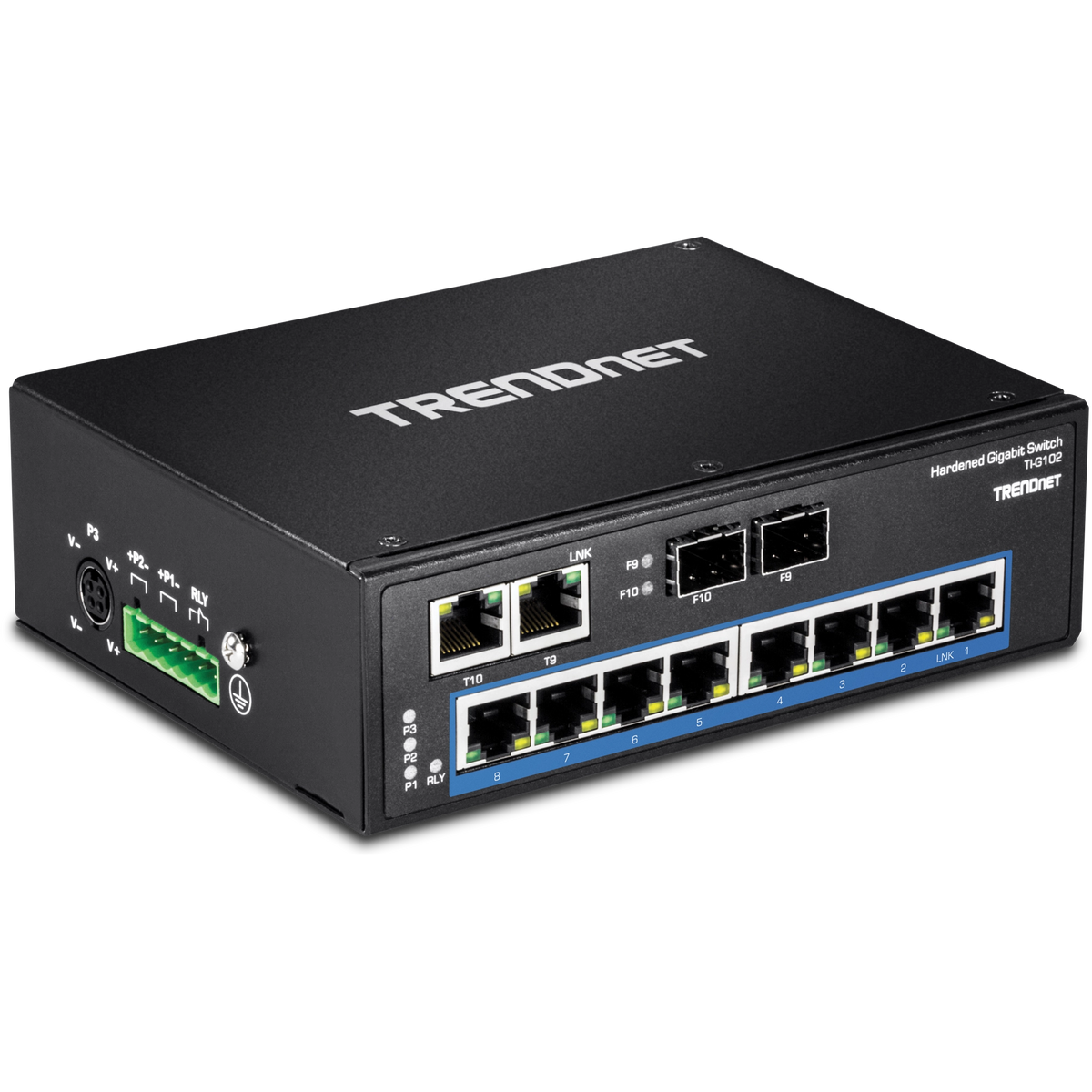 TRENDNET - TI-G102 - 10-Port Hardened Industrial Gigabit DIN-Rail Switch