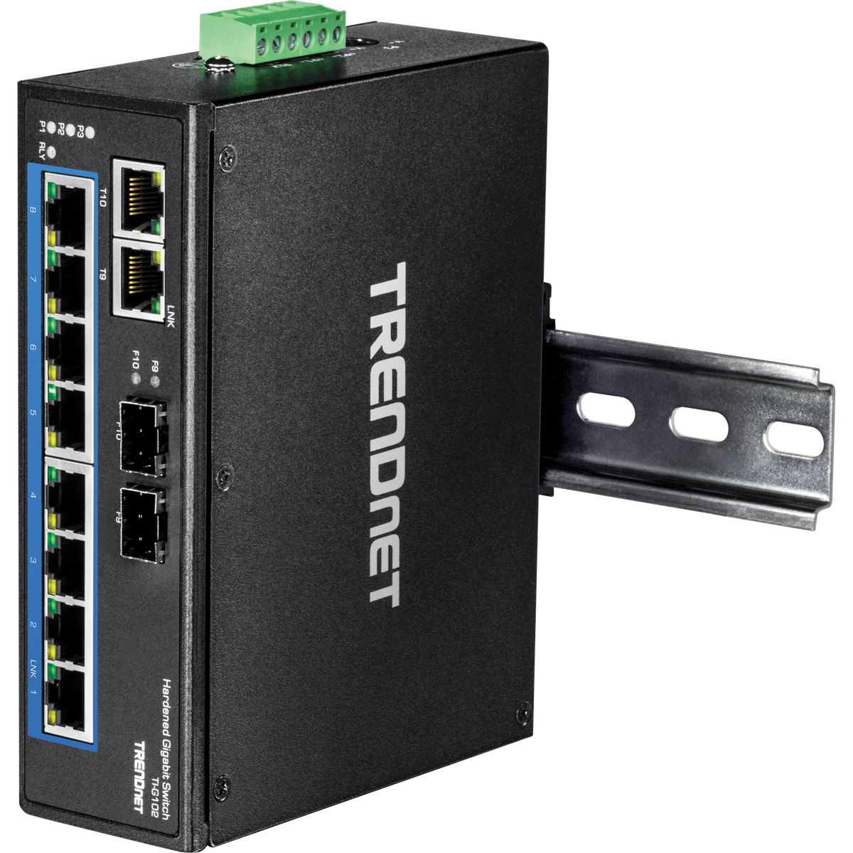 TRENDNET - TI-G102 - 10-Port Hardened Industrial Gigabit DIN-Rail Switch