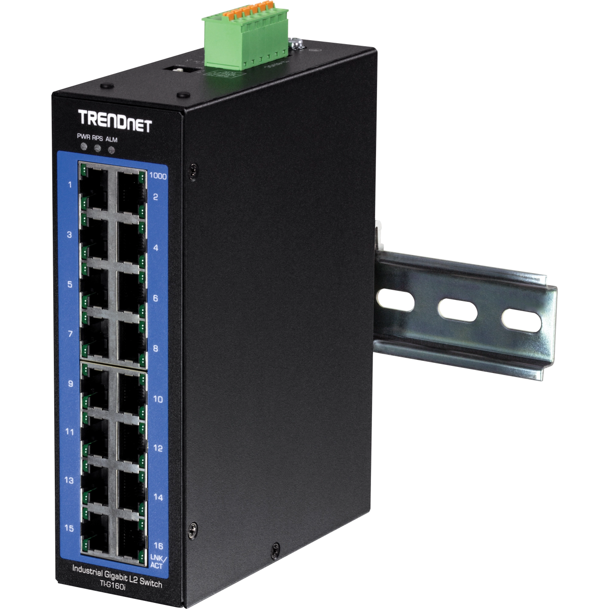 TRENDNET - TI-G160i - 16-Port Industrial Gigabit L2 Managed  DIN-Rail Switch