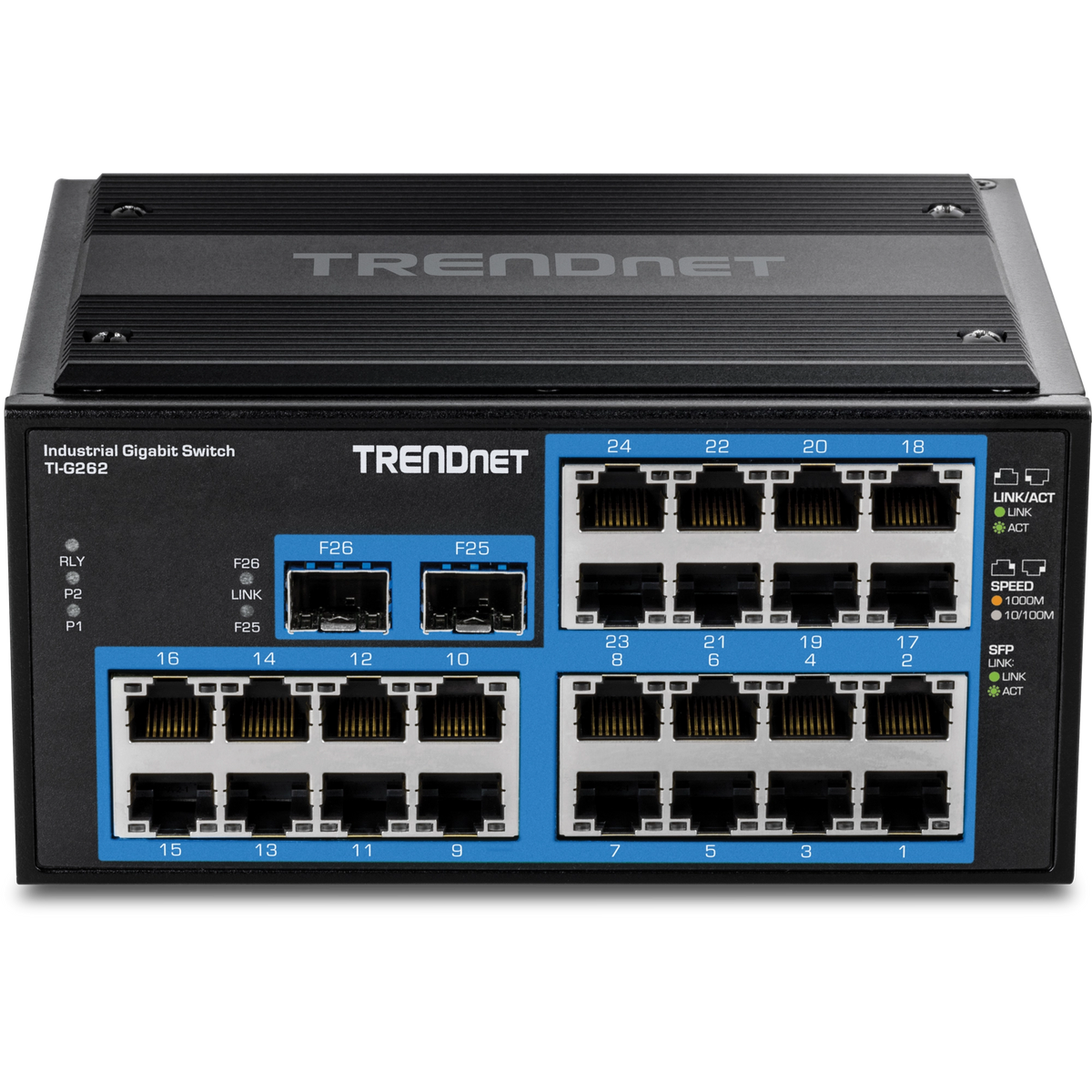 TRENDNET - TI-G262 - 26-Port Hardened Industrial Gigabit DIN-Rail Switch