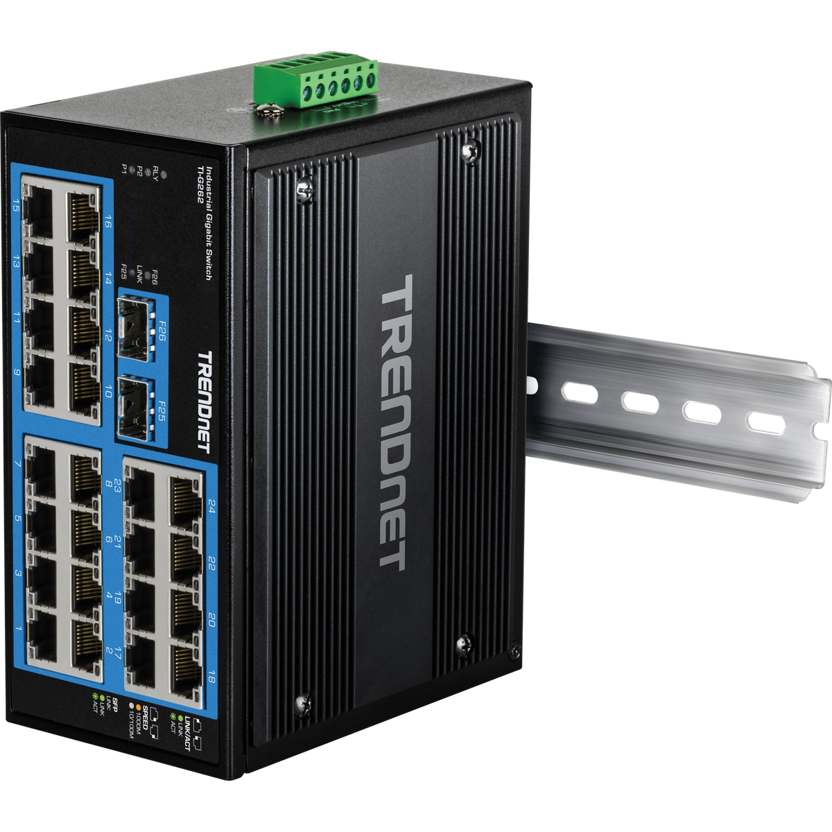 TRENDNET - TI-G262 - 26-Port Hardened Industrial Gigabit DIN-Rail Switch
