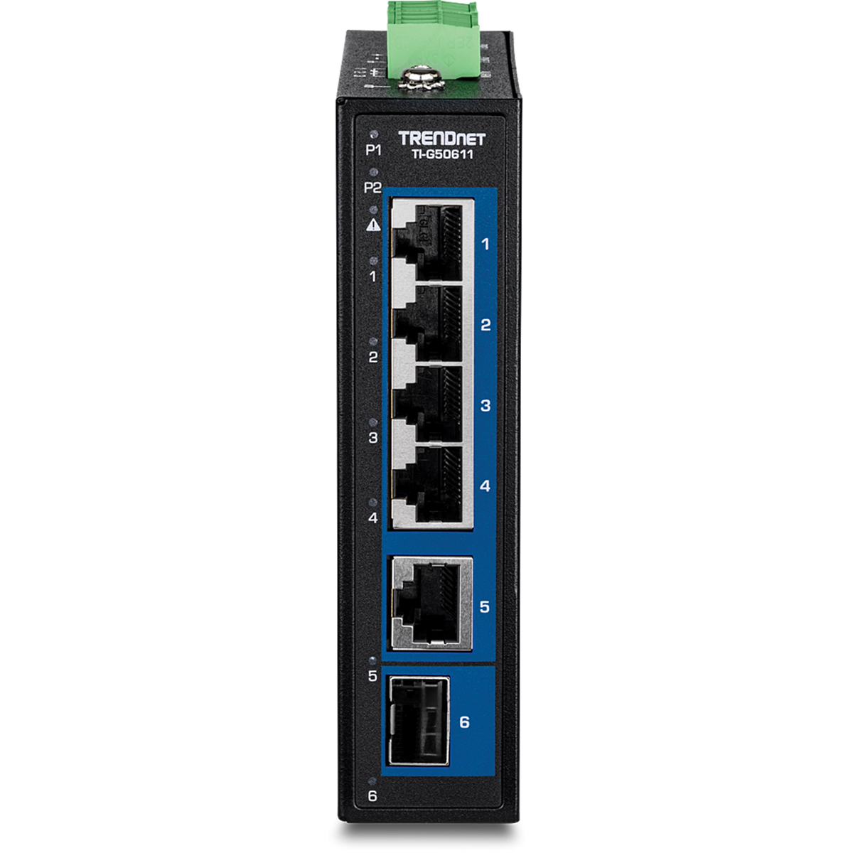 TRENDNET - TI-G50611 - 6-Port Industrial 2.5G DIN-Rail Switch with 10G Ports