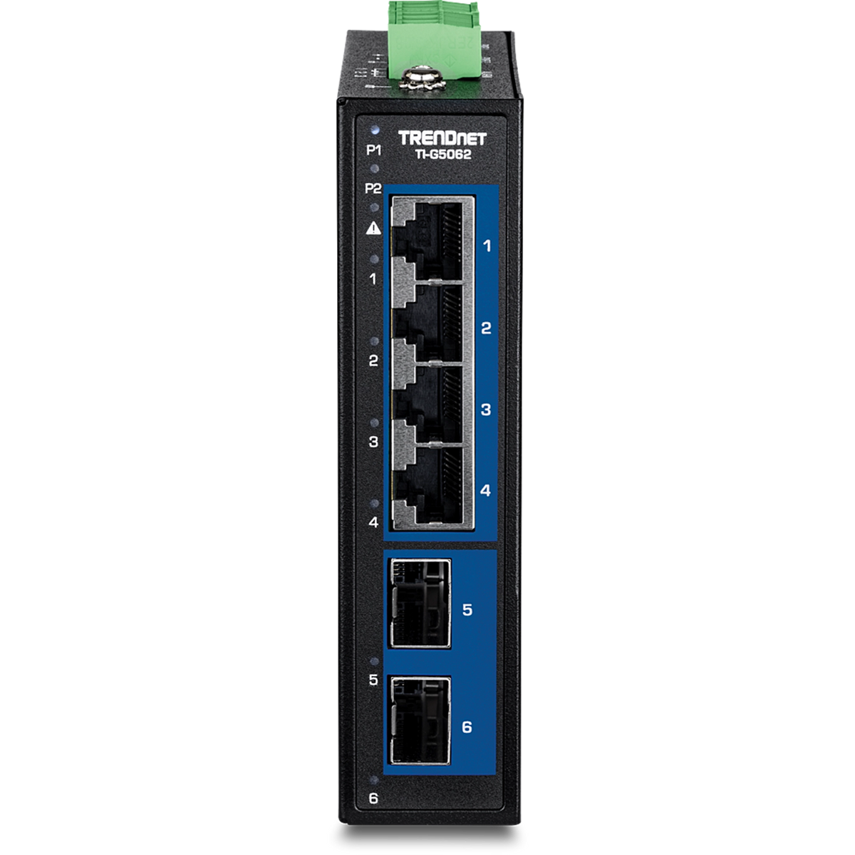 TRENDNET - TI-G5062 - 6-Port Industrial 2.5G DIN-Rail Switch with 10G SFP+ Ports