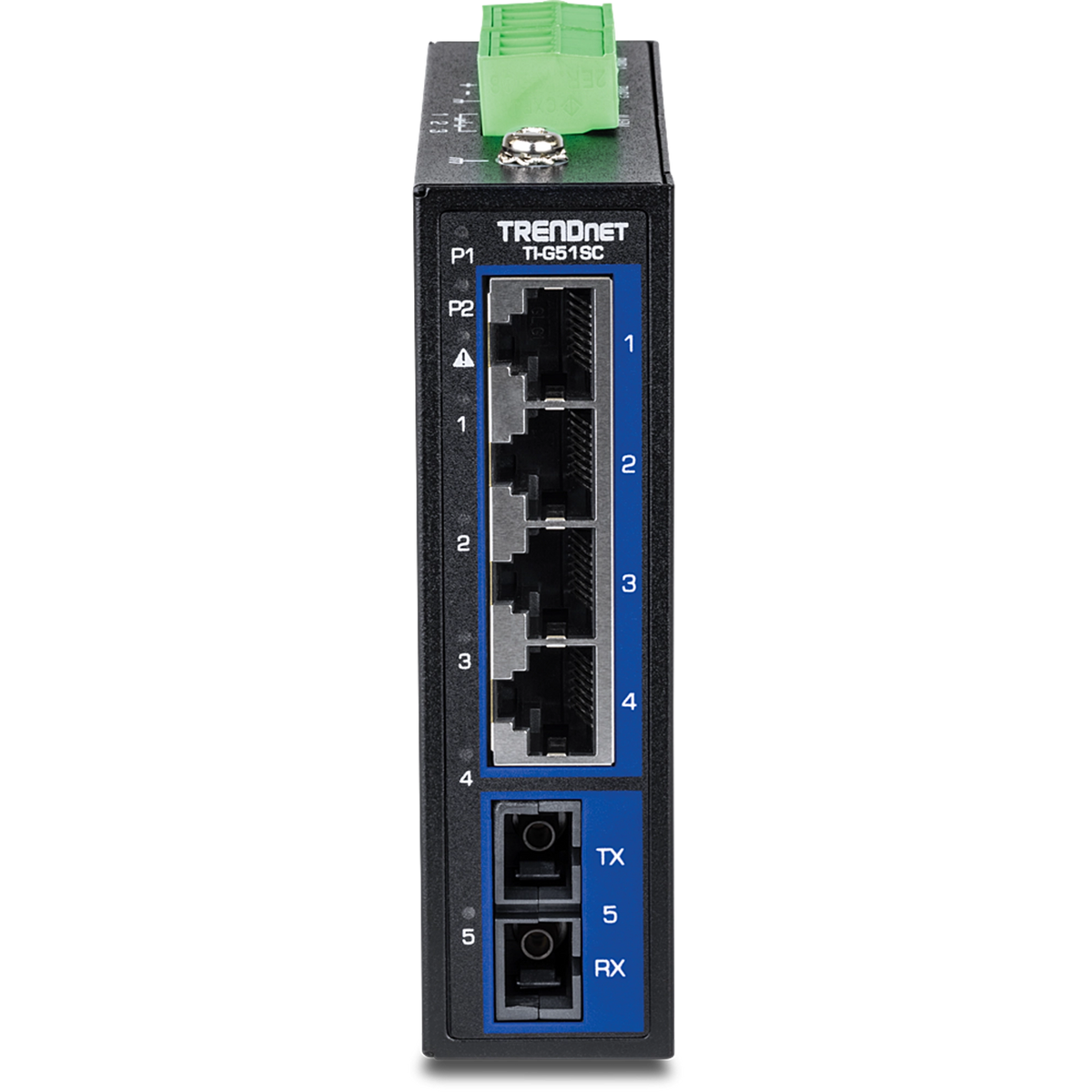 TRENDNET - TI-G51SC - 5-Port Hardened Industrial Gigabit DIN-Rail Switch with Multi-Mode SC Port