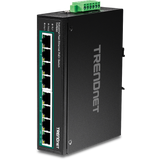 TRENDNET - TI-PE80 - 8-Port Industrial Fast Ethernet PoE+ DIN-Rail Switch