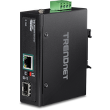 TRENDNET - TI-PF11SFP - Hardened Industrial SFP to Gigabit PoE+ Media Converter