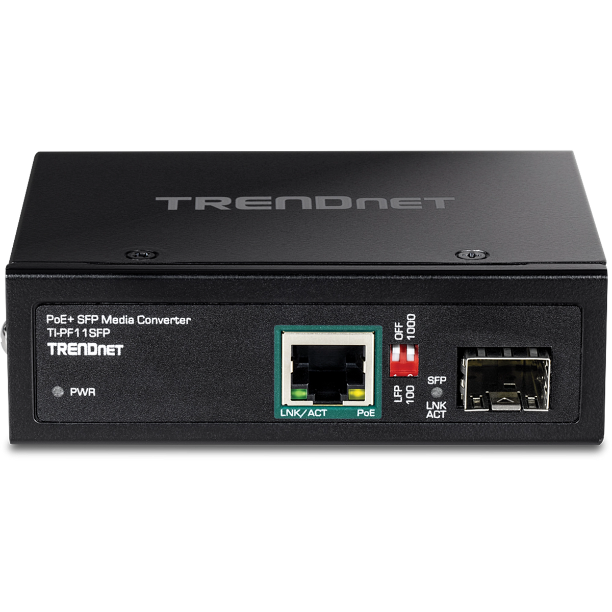 TRENDNET - TI-PF11SFP - Hardened Industrial SFP to Gigabit PoE+ Media Converter