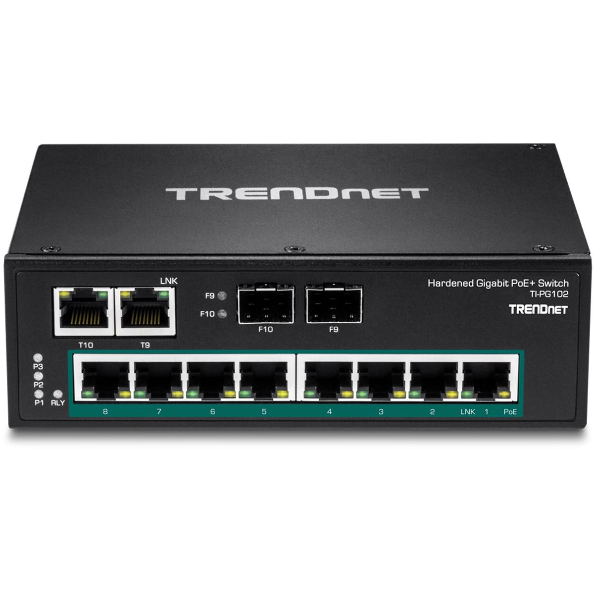 TRENDNET - TI-PG102 - 10-Port Hardened Industrial Gigabit PoE+ DIN-Rail Switch