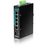 TRENDNET - TI-PG541i - 6-port hardened Industrial Gigabit PoE+ Layer 2 Managed DIN-Rail Switch