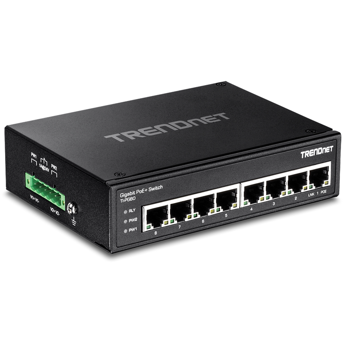 TRENDNET - TI-PG80 - 8-port hardened Industrial Gigabit PoE+ Switch