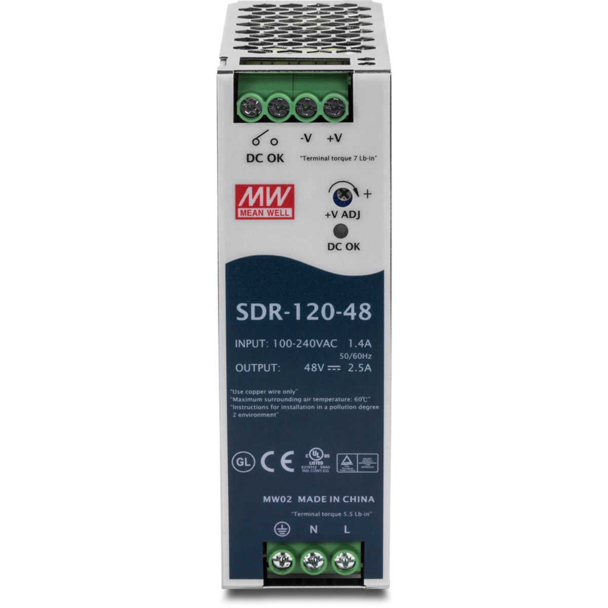 TRENDNET - TI-S12048 - DIN Rail 48V 120W Power Supply for TI-PG541