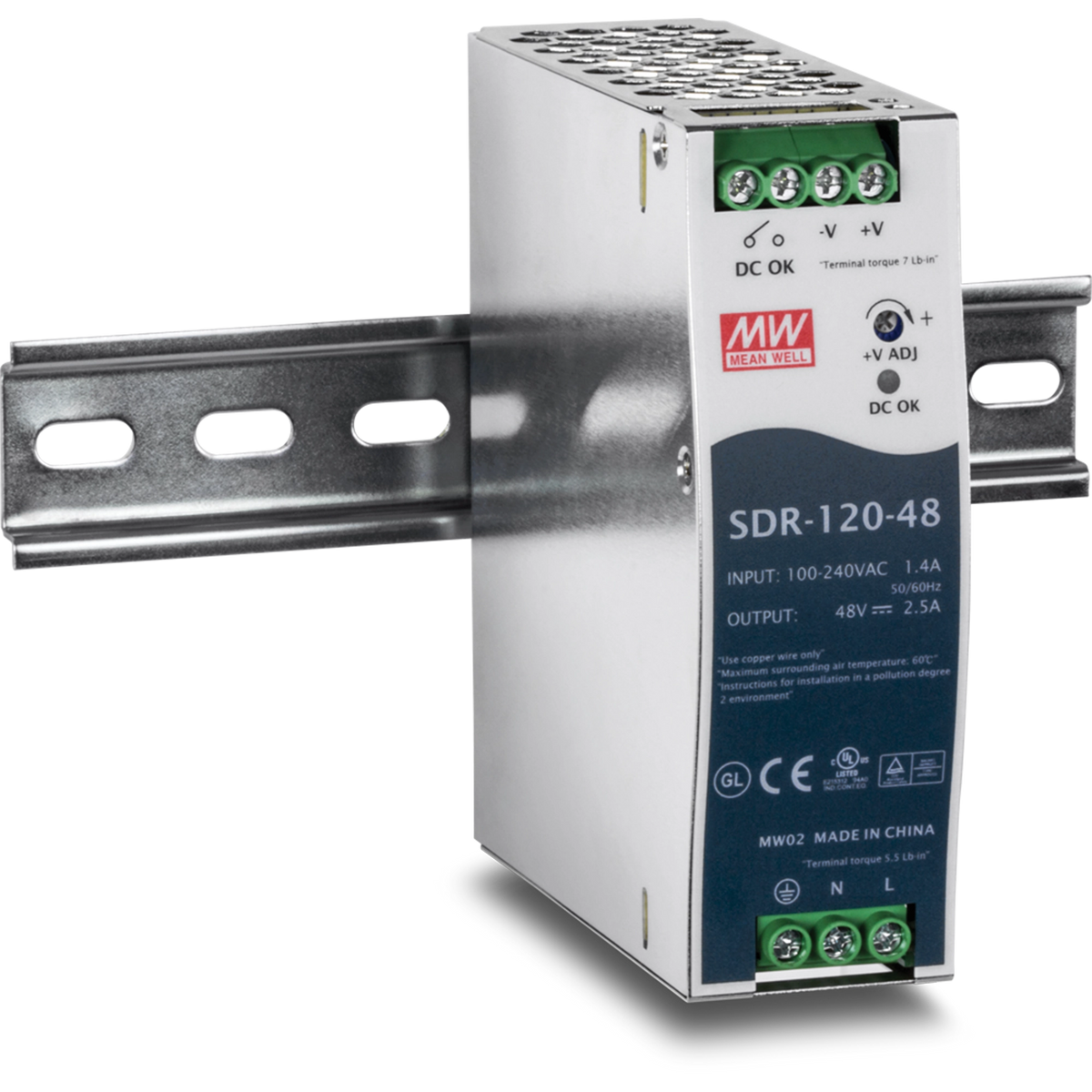 TRENDNET - TI-S12048 - DIN Rail 48V 120W Power Supply for TI-PG541