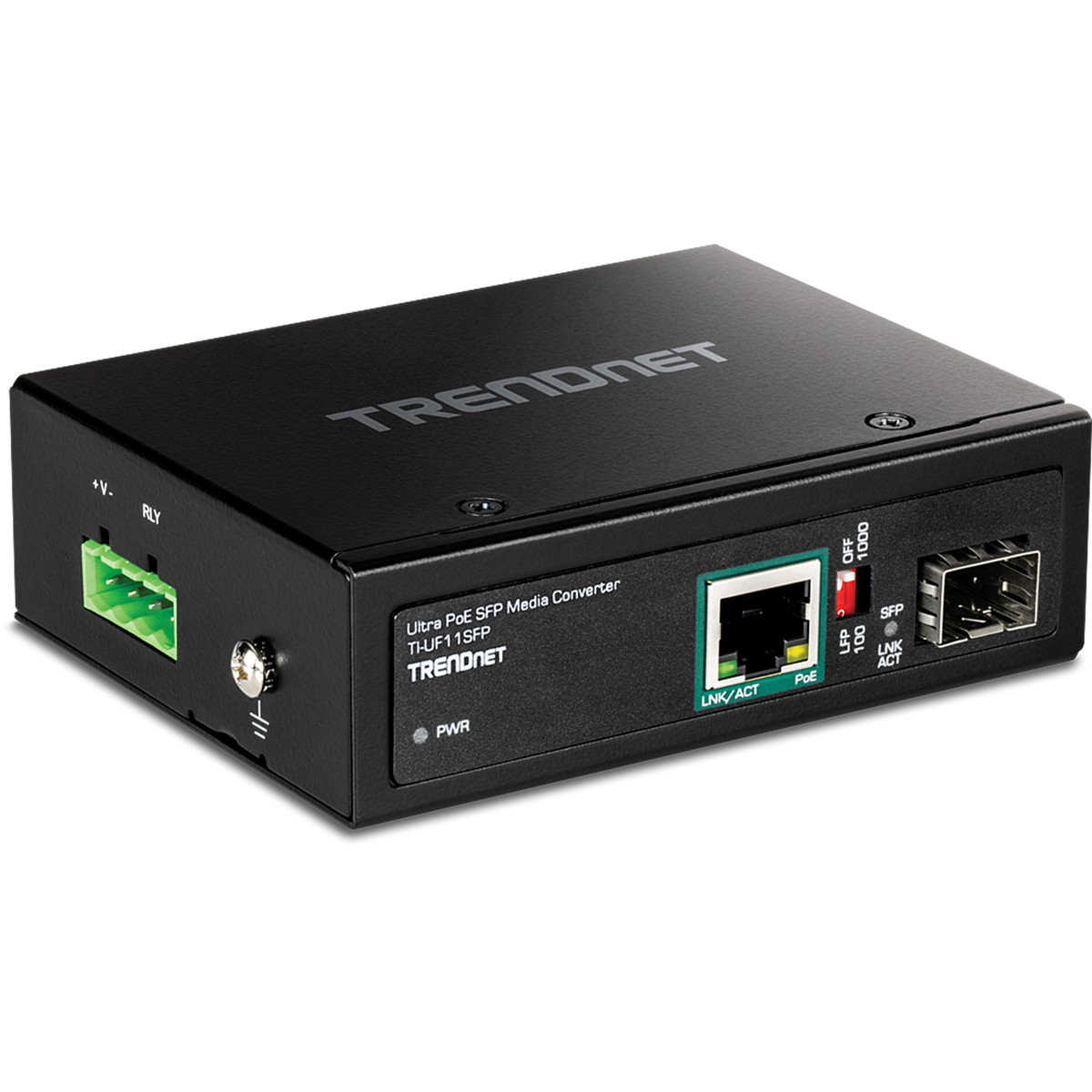 TRENDNET - TI-UF11SFP - Hardened Industrial SFP to Gigabit UPoE  Media Converter
