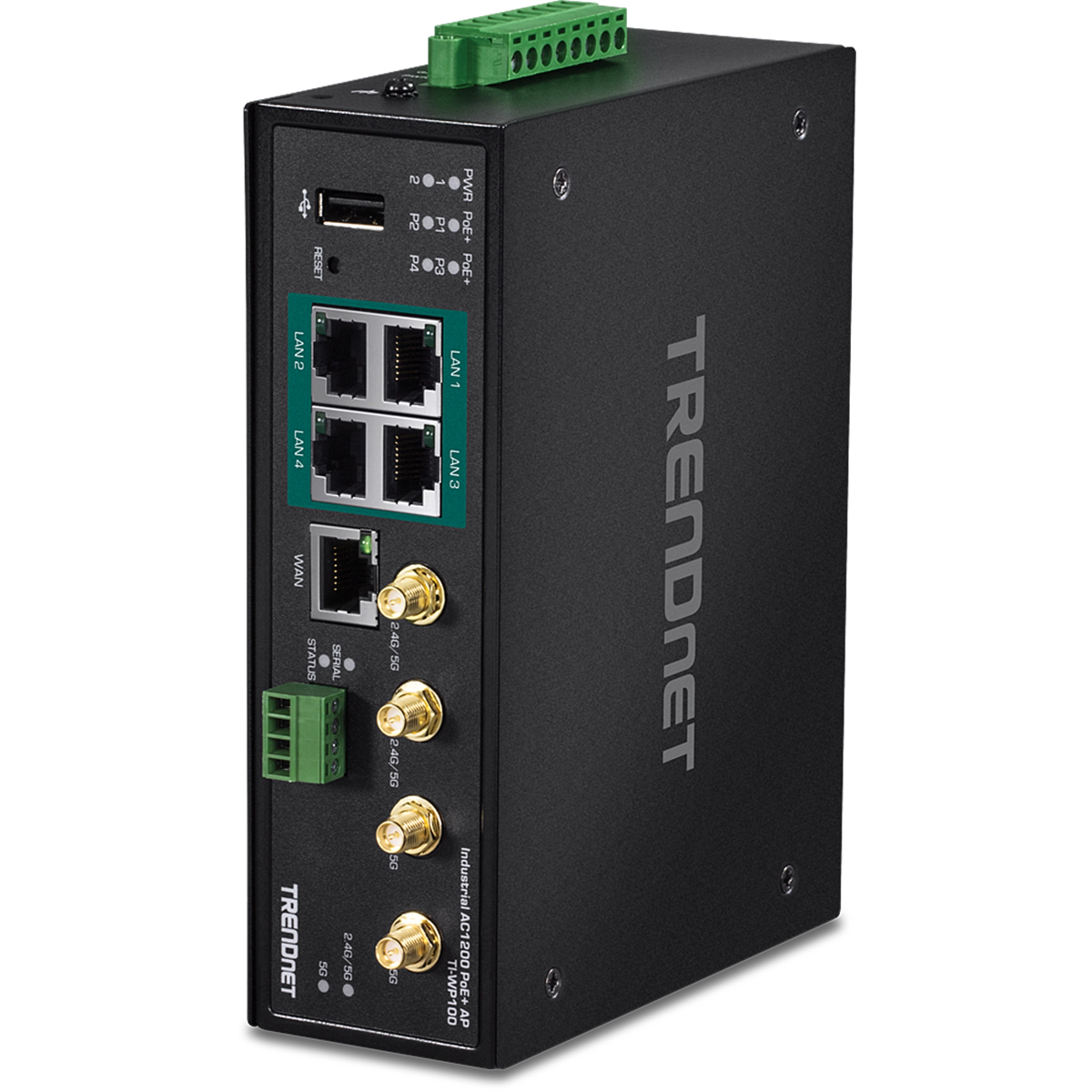 TRENDNET - TI-WP100 - Industrial AC1200 Wireless Gigabit PoE+ Router