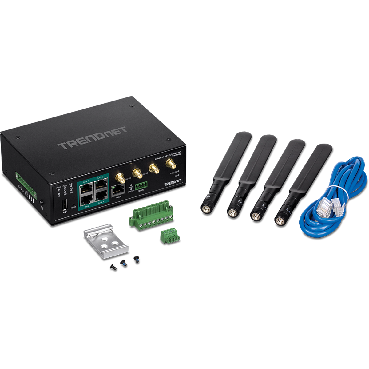 TRENDNET - TI-WP100 - Industrial AC1200 Wireless Gigabit PoE+ Router