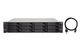 QNAP - TL-R1200C-RP-US - 12-bay 2U rackmount USB-C 3.1 Gen2 10Gbps JBOD expansion unit, redundant PSU, with a 1-meter USB-C to USB-A 3.1 Gen2 cable