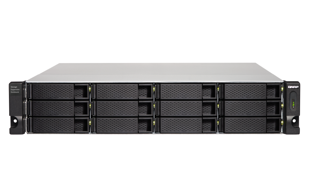 QNAP - TL-R1200C-RP-US - 12-bay 2U rackmount USB-C 3.1 Gen2 10Gbps JBOD expansion unit, redundant PSU, with a 1-meter USB-C to USB-A 3.1 Gen2 cable