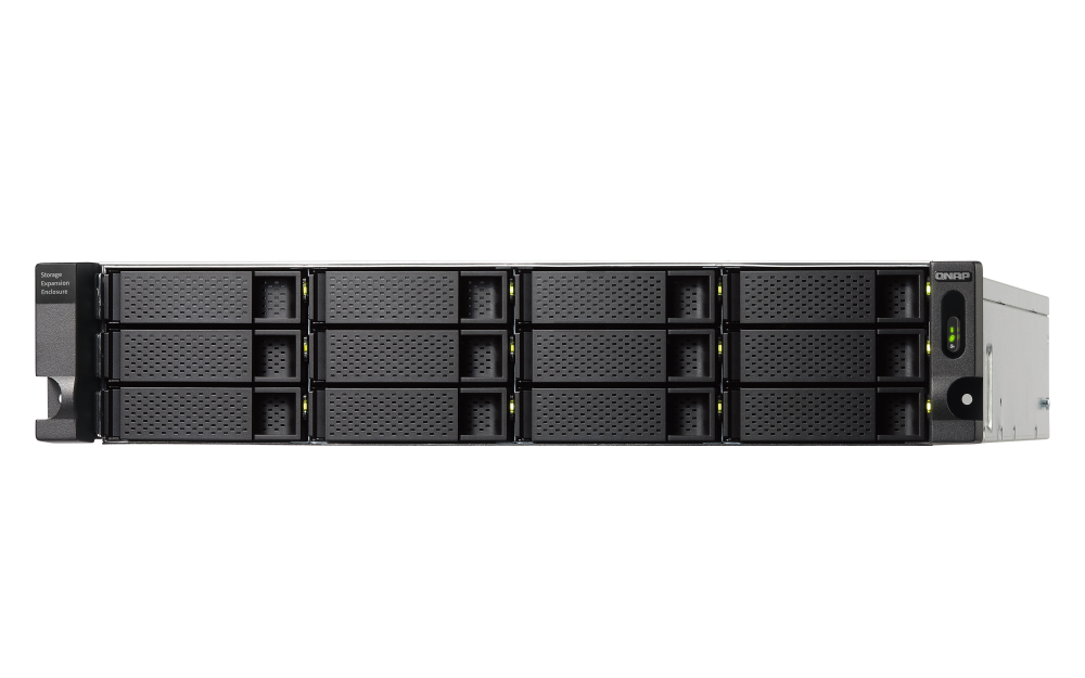 QNAP - TL-R1200C-RP-US - 12-bay 2U rackmount USB-C 3.1 Gen2 10Gbps JBOD expansion unit, redundant PSU, with a 1-meter USB-C to USB-A 3.1 Gen2 cable