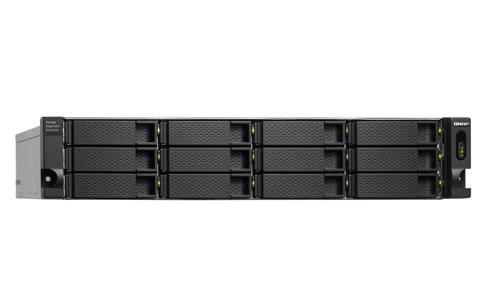 QNAP - TL-R1200C-RP-US - 12-bay 2U rackmount USB-C 3.1 Gen2 10Gbps JBOD expansion unit, redundant PSU, with a 1-meter USB-C to USB-A 3.1 Gen2 cable
