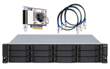 QNAP - TL-R1200S-RP-US - 12-bay 2U rackmount SATA JBOD expansion unit, redundant PSU, with a QXP-1600eS PCIe SATA host card and 3 SFF-8088 to SFF-8644 SAS/SATA 6Gb/s external cables