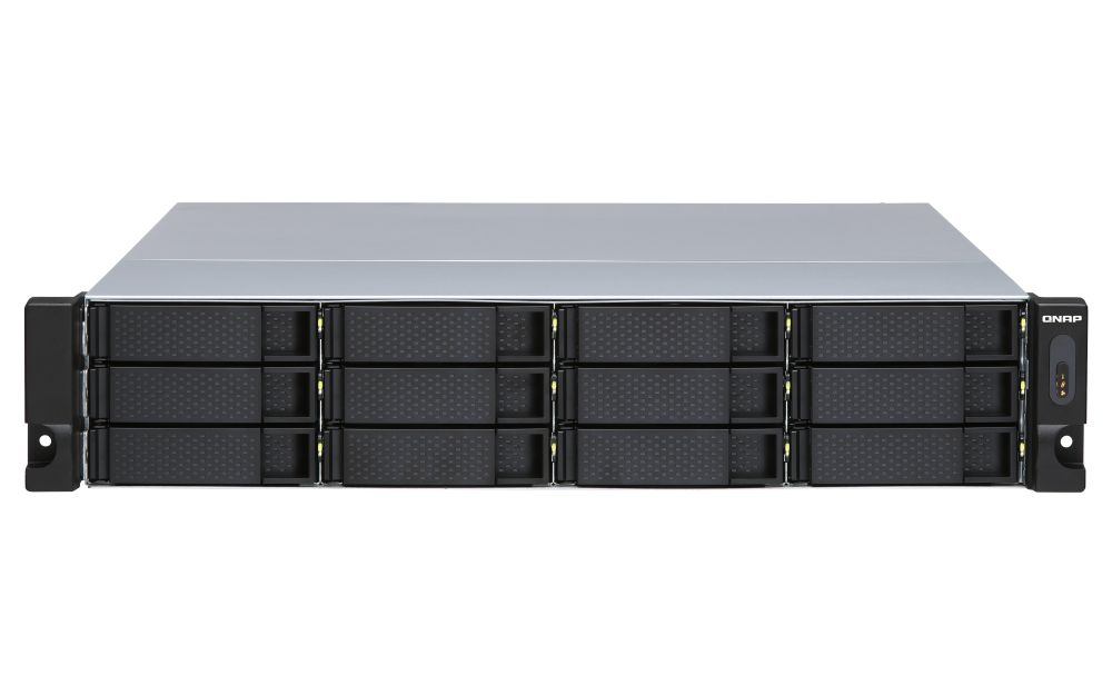 QNAP - TL-R1200S-RP-US - 12-bay 2U rackmount SATA JBOD expansion unit, redundant PSU, with a QXP-1600eS PCIe SATA host card and 3 SFF-8088 to SFF-8644 SAS/SATA 6Gb/s external cables