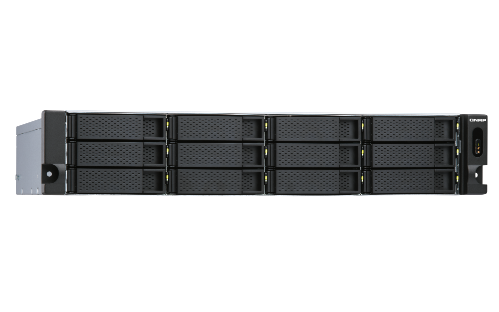 QNAP - TL-R1200S-RP-US - 12-bay 2U rackmount SATA JBOD expansion unit, redundant PSU, with a QXP-1600eS PCIe SATA host card and 3 SFF-8088 to SFF-8644 SAS/SATA 6Gb/s external cables