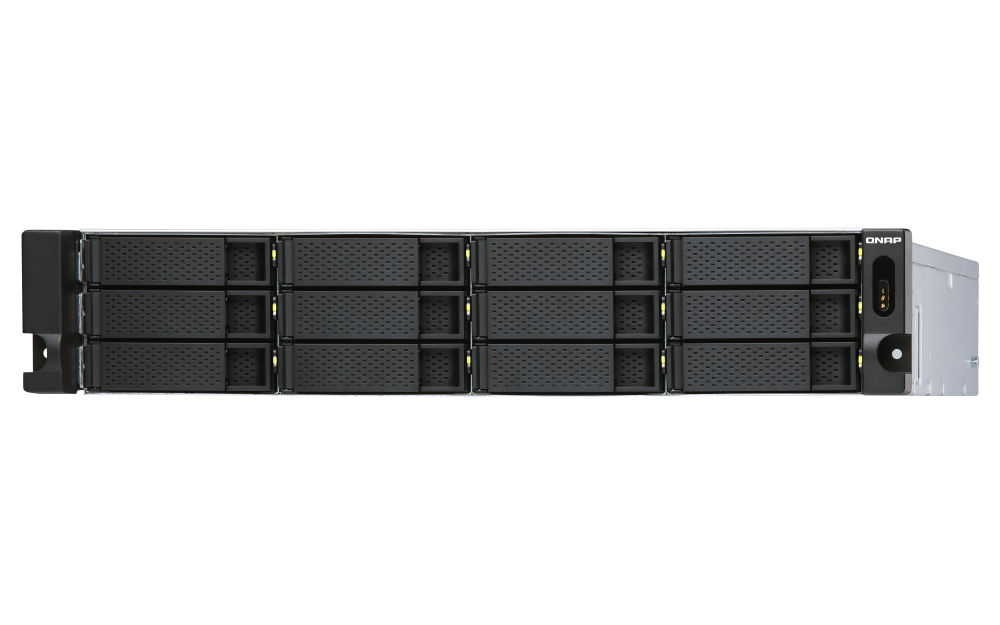 QNAP - TL-R1200S-RP-US - 12-bay 2U rackmount SATA JBOD expansion unit, redundant PSU, with a QXP-1600eS PCIe SATA host card and 3 SFF-8088 to SFF-8644 SAS/SATA 6Gb/s external cables