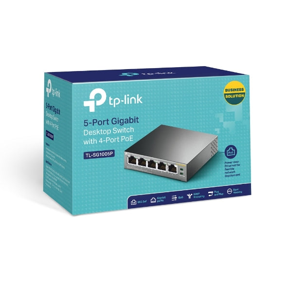 TP-Link - TL-SG1005P - 5-Port Gigabit Desktop Switch with 4-Port PoE