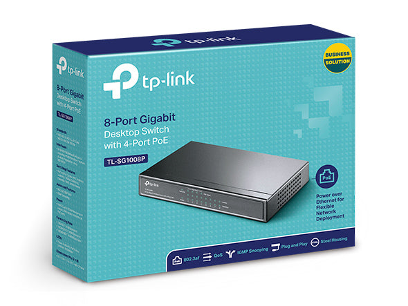 TP-Link - TL-SG1008P - 8-Port Gigabit Desktop Switch with 4-Port PoE
