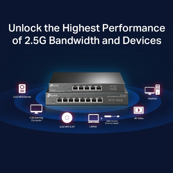 TP-Link - TL-SG105-M2 - 5PORT 2.5G MULTI-GIGABIT PERP DESKTOP SWITCH