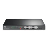 TP-Link - TL-SL1218MP - 16-Port 10/100 Mbps + 2-Port Gigabit Rackmount Switch with 16-Port PoE+