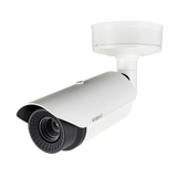 Hanwha - TNO-L4040T - Wisenet T network outdoor vandal thermal bullet camera (uncooled), 640x480 @ 8fps, 19mm fixed focal lens (32°), triple codec H.265/H.264/MJPEG with Wisestream II, built-in SD card slot (1x256GB), advanced video analytics and sou