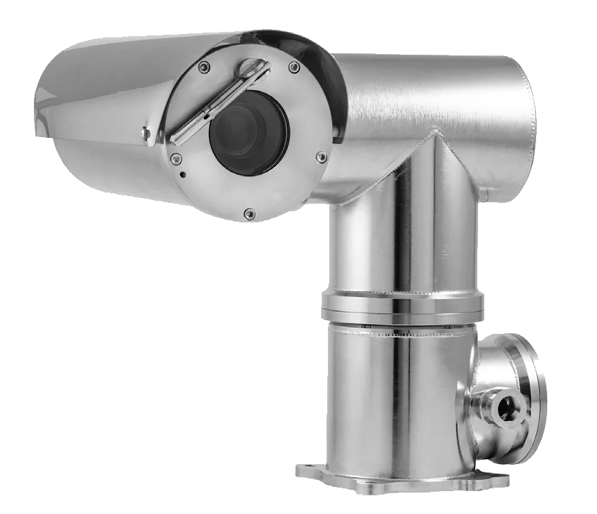 Hanwha - TNU-X6320A1F2WT1-M - Explosion proof positioning camera XP40B using the XNZ-6320A, 24VAC Only, Single Mode Fiber with Wiper, cLCus C1/D1 certification, -40°C ~ +60°C (-40°F ~ +140°F), IP66/IP67, 