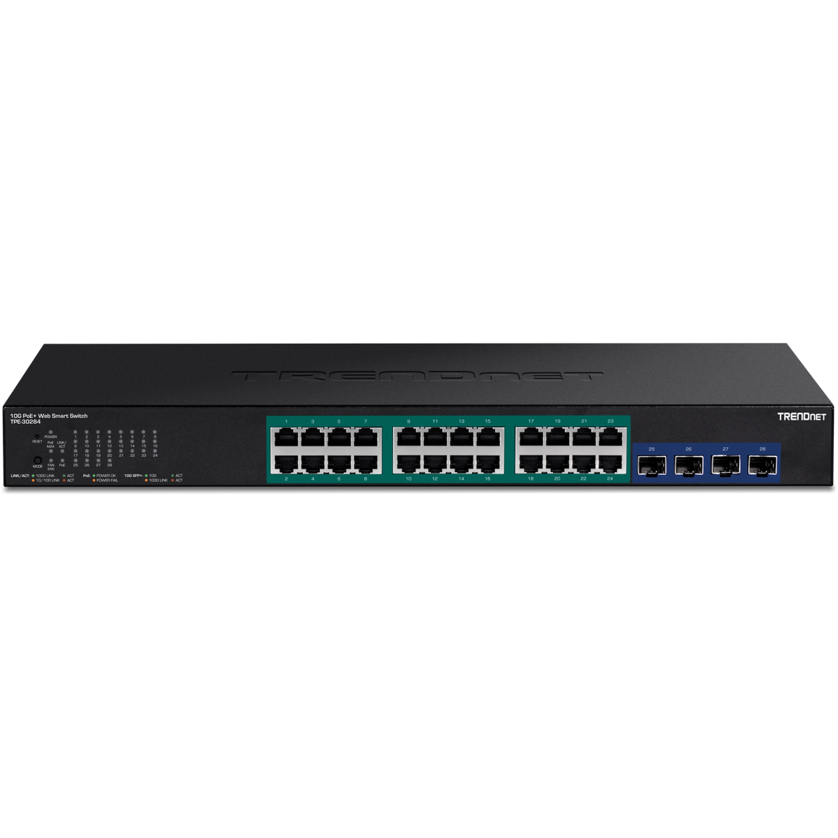 TRENDNET - TPE-30284 - 28-Port Gigabit Web Smart PoE+ Switch with 10G SFP+ slots