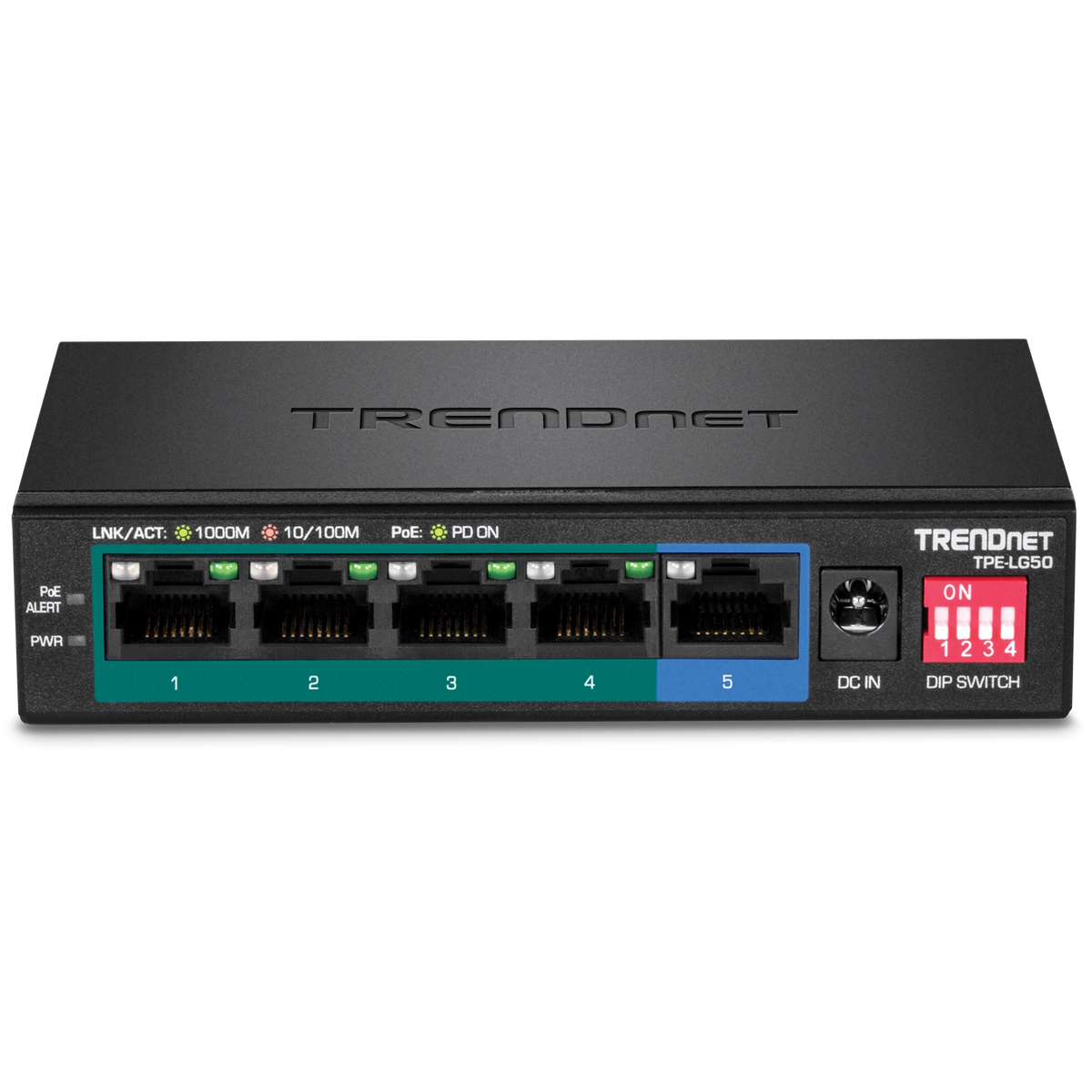 TRENDNET - TPE-LG50 - 5-Port Gigabit Long Range PoE+ Switch