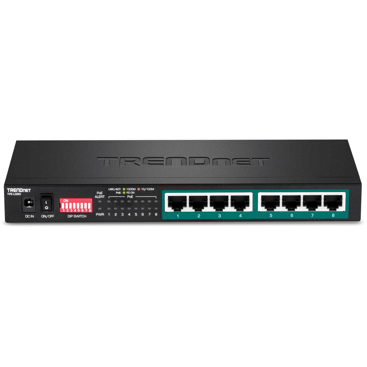 TRENDNET - TPE-LG80 - 8-Port Gigabit Long Range PoE+ Switch