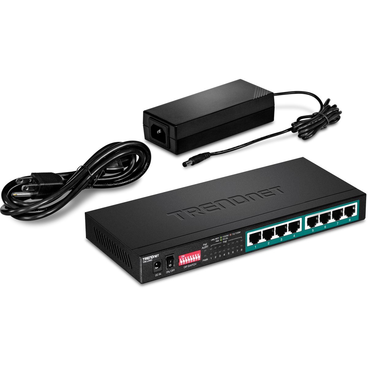 TRENDNET - TPE-LG80 - 8-Port Gigabit Long Range PoE+ Switch