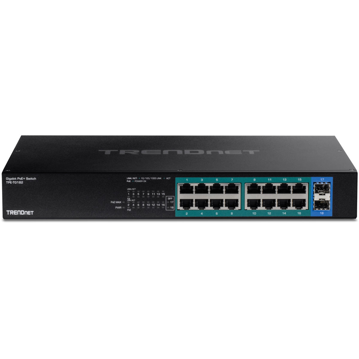 TRENDNET - TPE-TG182 - 18-Port Gigabit PoE+ Switch (240W)