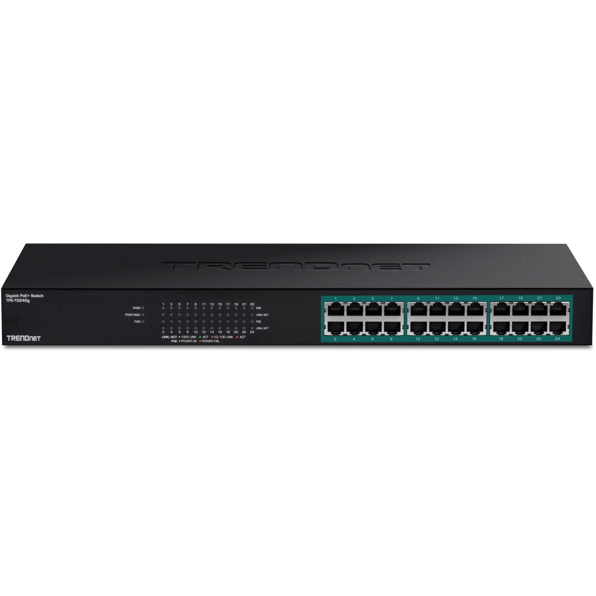 TRENDNET - TPE-TG240g - 24-port GREENnet Gigabit PoE+ Switch (370W)