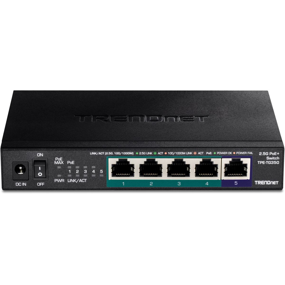 TRENDNET - TPE-TG350 - 5-Port Unmanaged 2.5G PoE+ Switch