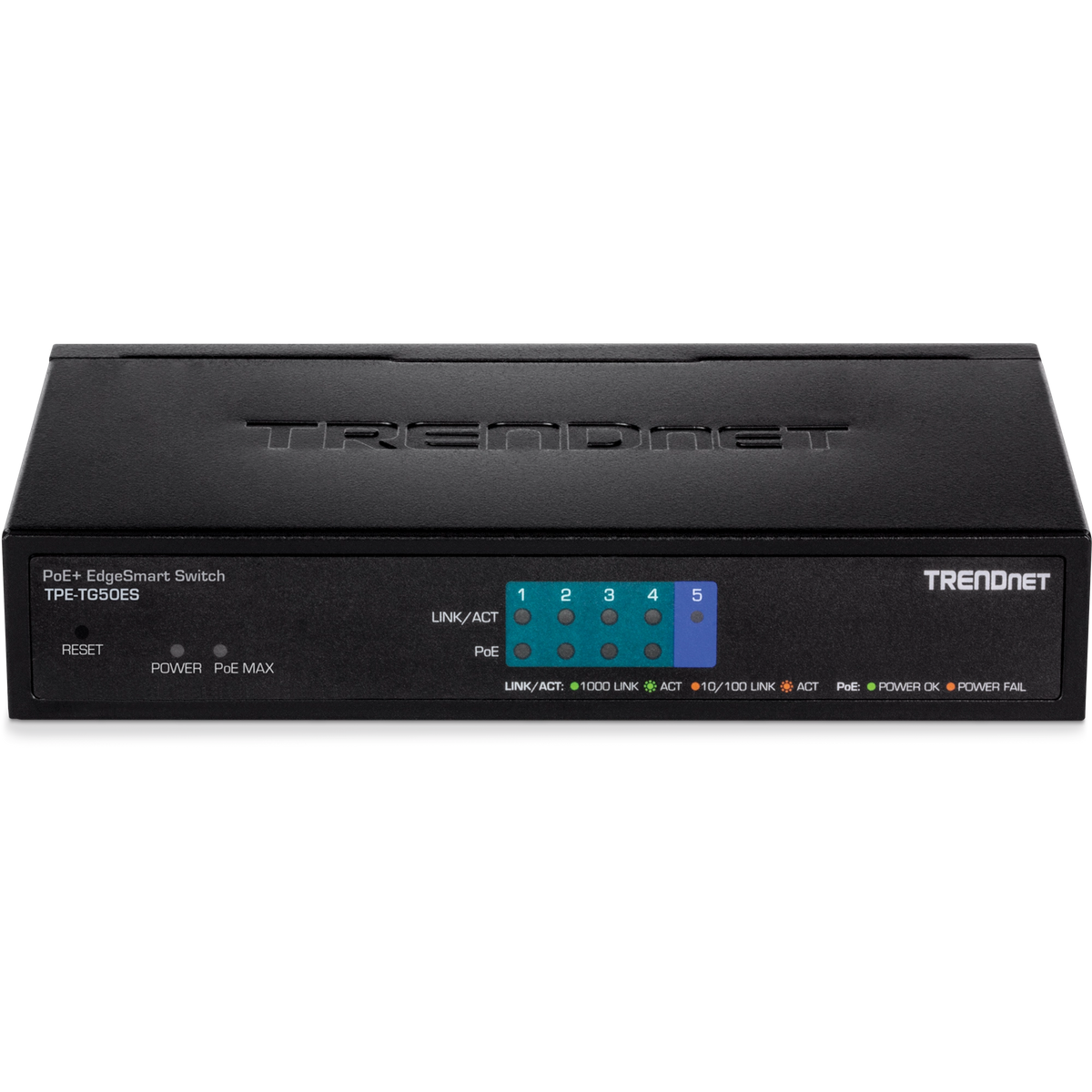 TRENDNET - TPE-TG50ES - 5-Port Gigabit EdgeSmart PoE+ Switch (31W)
