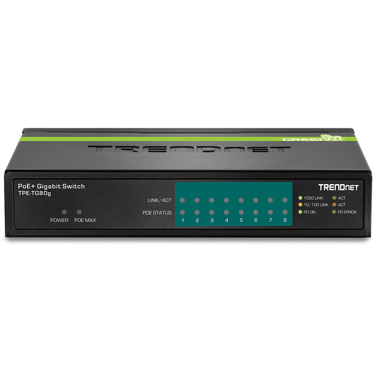 TRENDNET - TPE-TG80g - 8-port Gigabit GREENnet PoE+ Switch