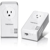 TRENDNET - TPL-423E2K - Powerline 1300 AV2 Adapter Kit  with Built-in Outlet