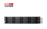 QNAP - TS-h1277XU-RP-3700X-128G-US - QNAP 2U 12-Bay QTS hero NAS, AMD Ryzen 7 3700X 8-core/16-thread 3.4 GHz processor, 128GB DDR4 RAM (max 128GB RAM), 12x 2.5"/3.5" SATA HDD/SSD, 2xGbE LAN, 2 x 10GbE SFP+, 2 x 10GBase-T, USB. 3.1/3.0