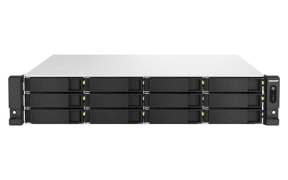 QNAP - TS-h1887XU-RP-E2336-32G-US - QNAP 18-Bay 2U Rackmount NAS, Intel Xeon E-2336 6C/12T 2.9 GHz processor (boost up to 4.8 GHz), 32 GB ECC DDR4, 2 x 2.5