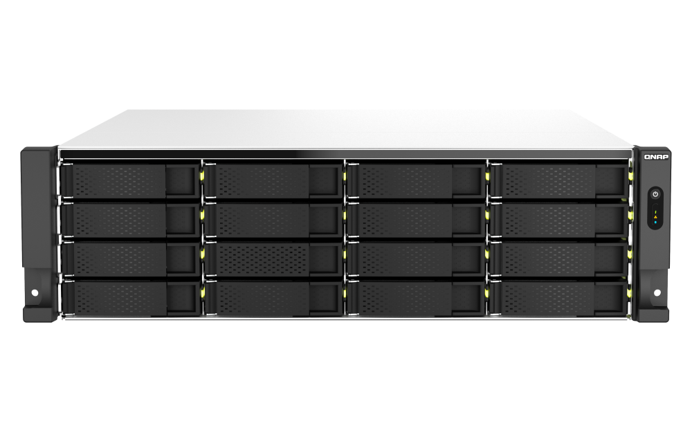 QNAP - TS-h2287XU-RP-E2336-32G-US - QNAP 22-Bay 3U rackmount NAS, Intel Xeon E-2336 6C/12T 2.9 GHz processor (boost up to 4.8 GHz), 32 GB ECC DDR4, 16 x 2.5