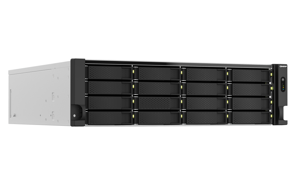 QNAP - TS-h2287XU-RP-E2378-64G-US - QNAP 22-Bay 3U rackmount NAS, Intel Xeon E-2378 8C/16T 2.6 GHz processor (boost up to 4.8 GHz), 64 GB ECC DDR4, 16 x 2.5