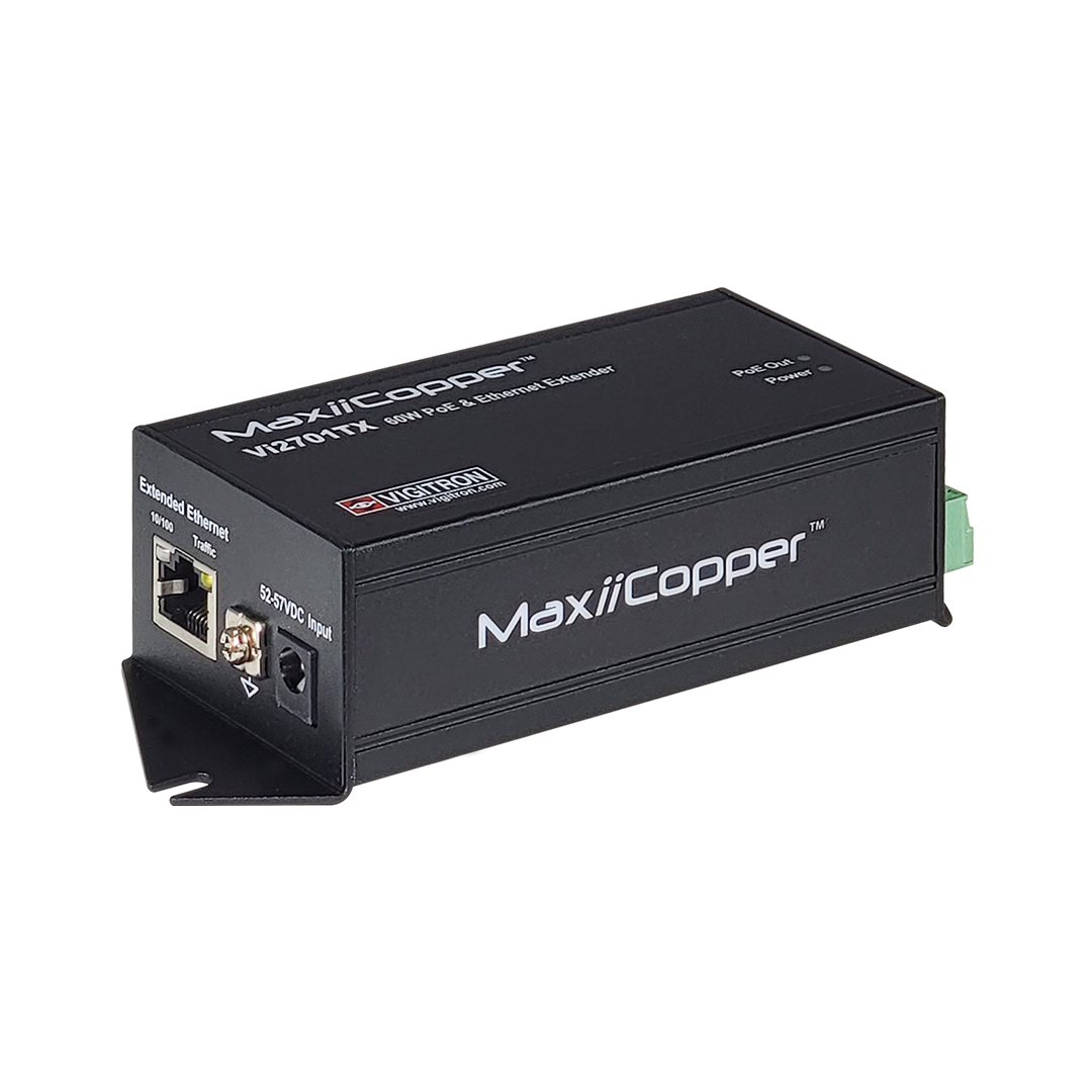 Vigitron - Vi2701TX - 1-Port MaxiiCopper™ Ethernet Extender over UTP TX, af/at 72W PoE Midspan