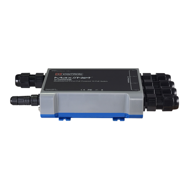 Vigitron - Vi30005W - 5-Port MaxiiNet 10/100/1G PoE Powered PoE Switch, IP67 Weatherproof