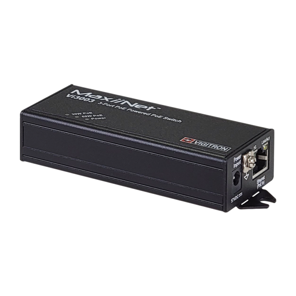 Vigitron - Vi3003 - 3-Port MaxiiNet™ 1G af/at 60W PoE Switch/Repeater/Drop & Insert